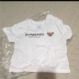 Burberry Kids (Baby)  White Tee with Logo